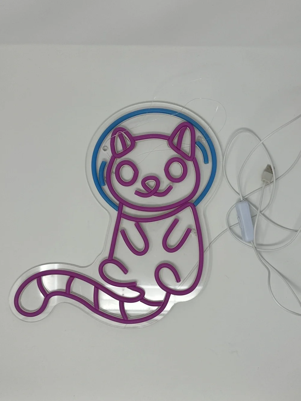 Neon space Cat Wall Light - usb light neon sign - astronaut cat space kitty